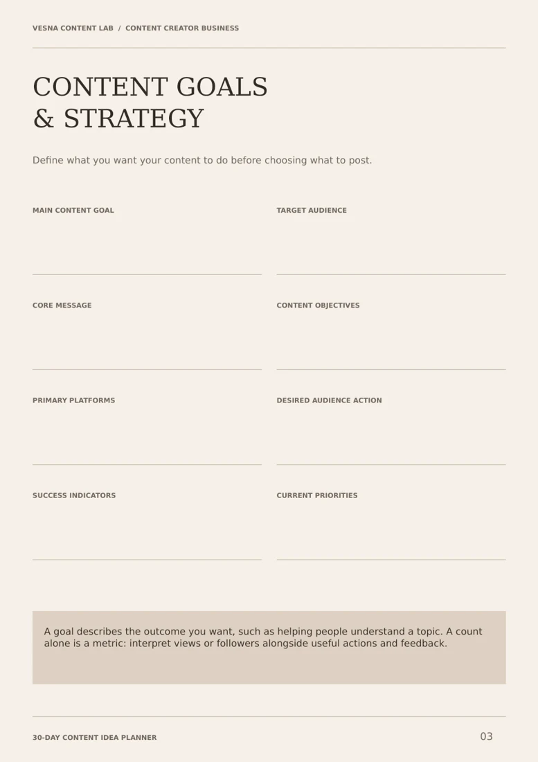Social media & content planning — TEMPLATE / PORTFOLIO SAMPLE